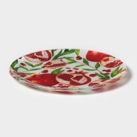 Тарелка пирожковая Доляна &laquo;Гранат&raquo;, d=18 см, стекло, рисунок