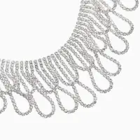 Набор 2 предмета: серьги, колье со стразами &laquo;Лёд&raquo;. d=13.5 см, белый в серебре