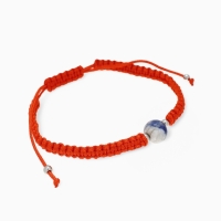 Браслет-оберег &laquo;Красная нить&raquo; шар №8 (неделимая фасовка 12 шт., цена за шт.), цветной в серебре