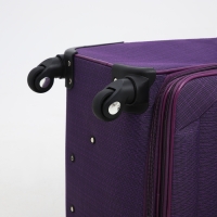 Чемодан большой 95 л (L), отдел на молнии, с расширением, кодовый замок, 3 колеса, 2 наружных кармана, цвет фиолетовый