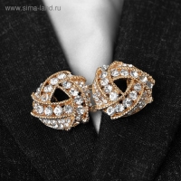 Зажим для кардигана &laquo;Бермуды&raquo;, цвет белый в золоте