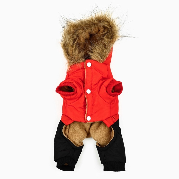 Одежда для собак. Комбинезон зимний «Тёплая зима», красно-чёрный, размер XL Одежда для собак. Комбинезон зимний «Тёплая зима», красно-чёрный, размер XL