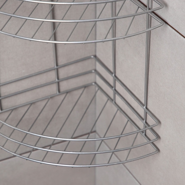 Полка угловая 2-х ярусная, 20&times;20&times;29 см, цвет хром