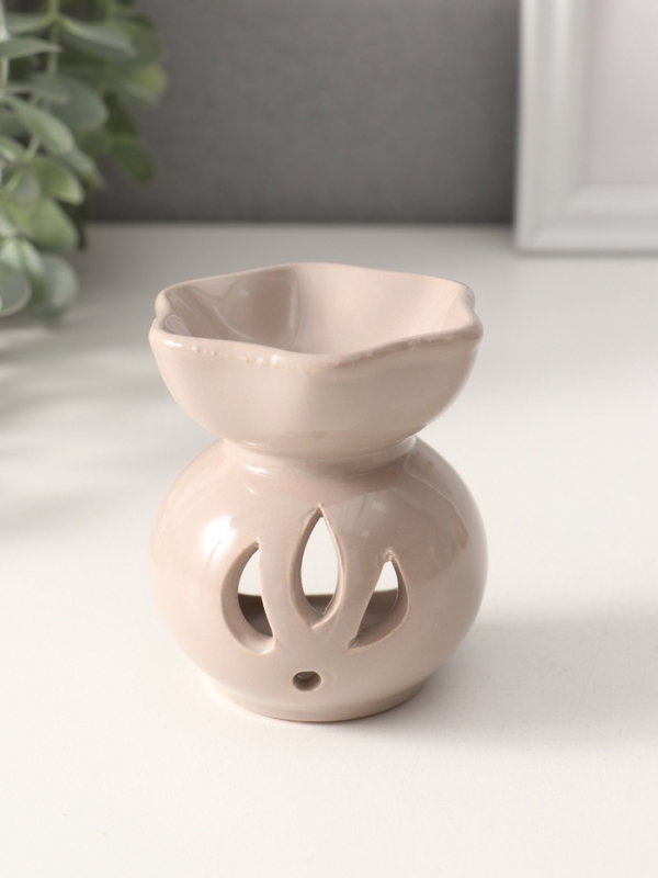 Аромалампа керамика "Пламя" телесная 7х7х7,5 см