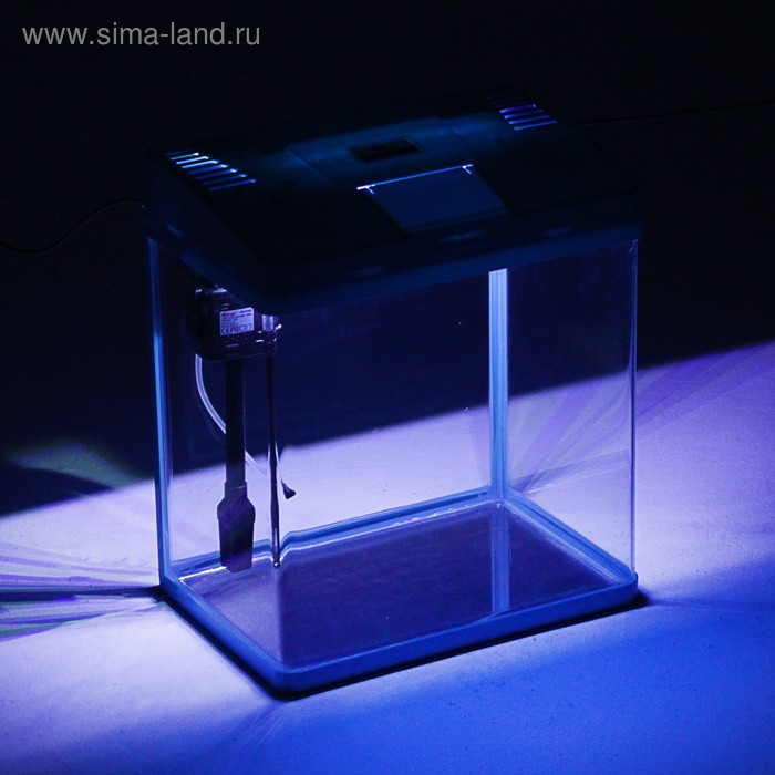 Аквариум SeaStar LS-380F в комплекте: LED-лампа, фильтр, 30 л, голубой