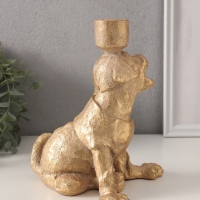 Подсвечник полистоун на 1 свечу "Шарж. Зевающий щенок" золото 15,8х15,3х20 см Подсвечник полистоун на 1 свечу "Шарж. Зевающий щенок" золото 15,8х15,3х20 см