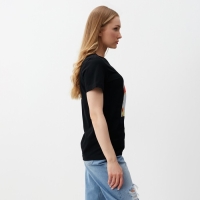 Футболка женская, цвет черный, размер 48