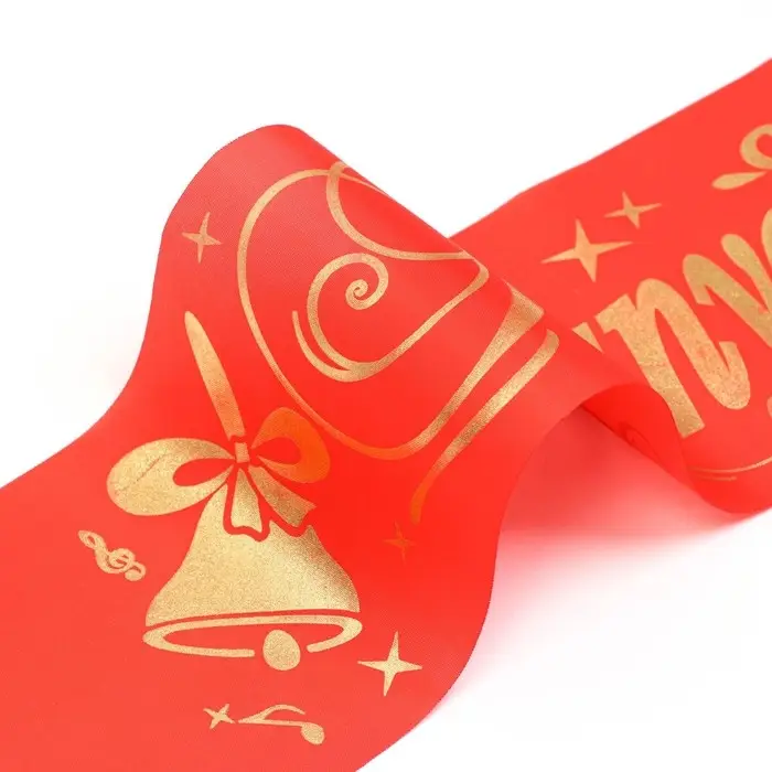 Лента на выпускной &laquo;Выпускник 9 класса&raquo;, шёлк красный фольга