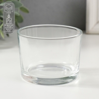 Подсвечник стекло на 1 свечу "Круглый" прозрачный 8х8х6 см Подсвечник стекло на 1 свечу "Круглый" прозрачный 8х8х6 см