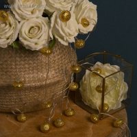 Гирлянда &laquo;Нить&raquo; 4 м с насадками &laquo;Фонарик&raquo;, IP20, прозрачная нить, 20 LED, свечение тёплое белое, 8 режимов, 220 В