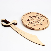 Деревянное оружие &laquo;Щит и меч&raquo; 25&times;44,5&times;5 см