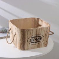 Короб для хранения Доляна Home, 24,5&times;24,5&times;15 см, цвет коричневый