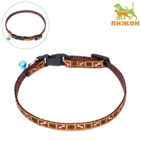 Ошейник двухслойный с фастексом "Косточки и лапки", 30 х 1 см, коричневый Ошейник двухслойный с фастексом "Косточки и лапки", 30 х 1 см, коричневый