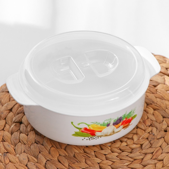 Кастрюля для СВЧ-печи, 1,2 л, рисунок МИКС