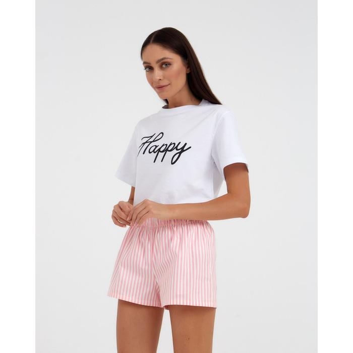 Шорты женские KAFTAN Шорты женские KAFTAN "Beautiful", цв. белый/розовый, размер 40-42