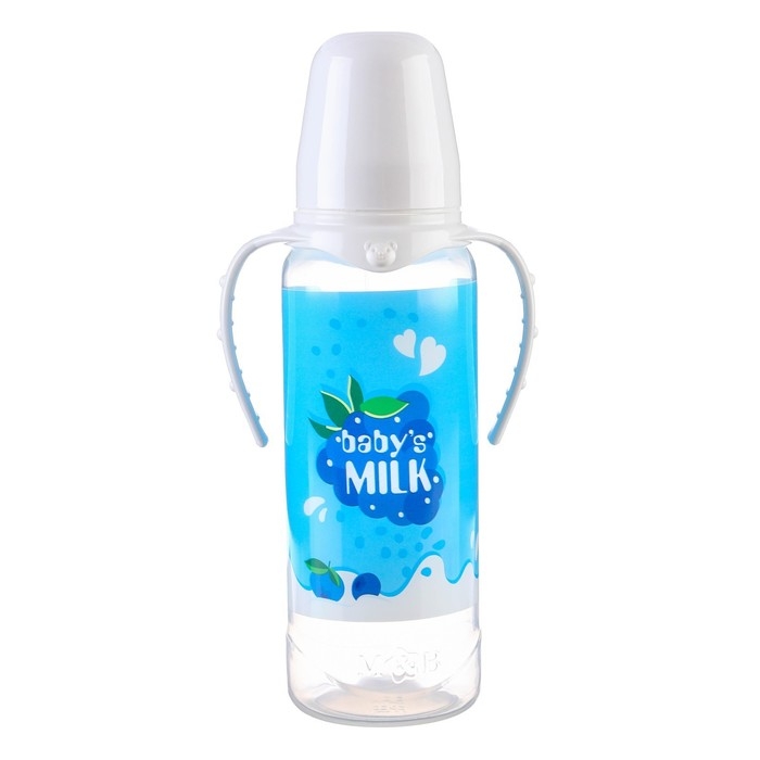 Бутылочка для кормления подарочная &laquo;Молочный коктейль&raquo;, классическое горло, 250 мл., от 0 мес., с соской, с ручками