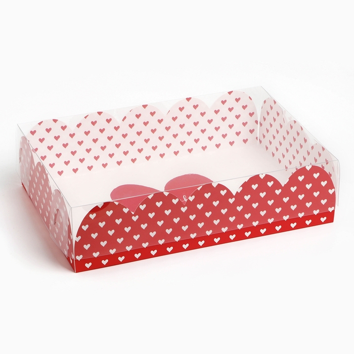 Коробка для кондитерских изделий с PVC крышкой «С любовью», 20 х 30 х 8 см Коробка для кондитерских изделий с PVC крышкой «С любовью», 20 х 30 х 8 см