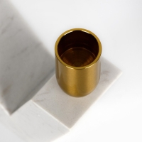 Подсвечник латунь, мрамор &laquo;Грани&raquo; 22 х 20 х 5 см