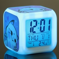 Часы будильник электронные &laquo;Котик&raquo;, мод.49, 7,8 х 7,8 см.