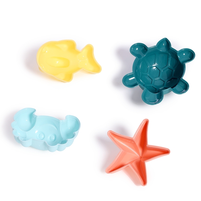 Набор для игры в песке &laquo;Изумрудный город&raquo;: ведерко, сито, совочек, грабли, 4 формочки