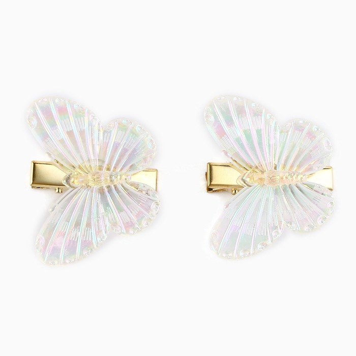 Заколки для волос с бабочками &laquo;Для самой чудесной&raquo;, 3 х 3 см