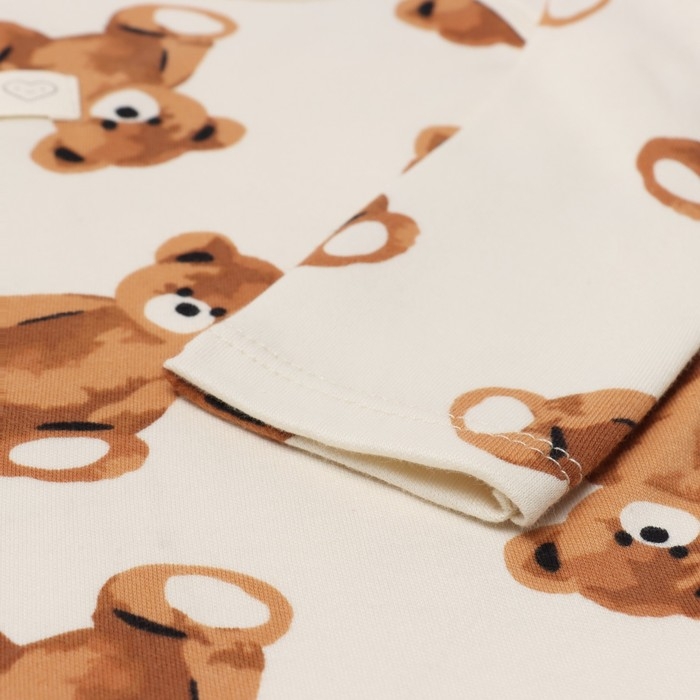 Боди с длинным рукавом Крошка Я Боди с длинным рукавом Крошка Я "Медвежата", рост 62-68, бежевый