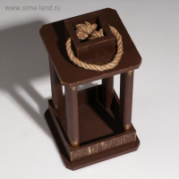 Кашпо деревянное "Фонарь", ручка верёвка, золотой винтаж, 16&times;16&times;30 см
