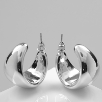 Серьги пластик &laquo;Круг&raquo; гало мини, цвет серебро