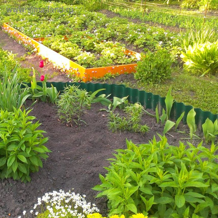 Ограждение для клумбы, 110 &times; 24 см, зелёное, &laquo;Волна&raquo;, Greengo