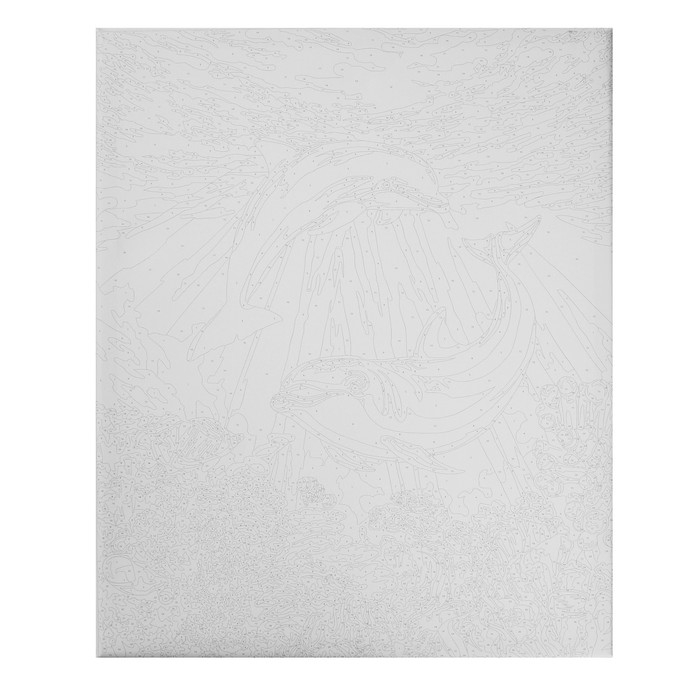 Картина по номерам на холсте с подрамником &laquo;Дельфины-друзья&raquo;, 40 х 50 см