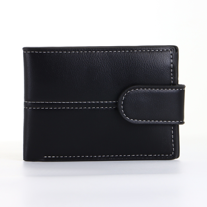 Портмоне мужское на кнопке, цвет чёрный Портмоне мужское на кнопке, цвет чёрный