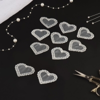 Вязаные элементы &laquo;Сердце&raquo;, 4 &times; 4,5 см, 10 шт, цвет белый