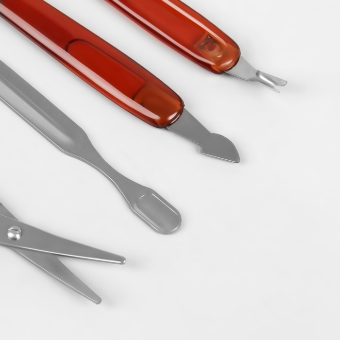 Набор маникюрный, 10 предметов, в футляре, цвет тёмно-серый Набор маникюрный, 10 предметов, в футляре, цвет тёмно-серый