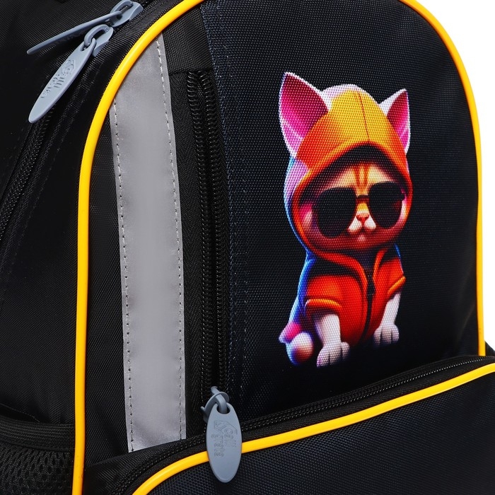 Рюкзак школьный, 37 х 26 х 13 см, эргономичная спинка, Calligrata ОРТ Рюкзак школьный, 37 х 26 х 13 см, эргономичная спинка, Calligrata ОРТ "Крутой кот"