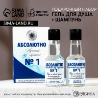 Подарочный набор косметики «Абсолютно лучший», гель для душа и шампунь для волос во флаконах водки, 2 х 90 мл, Новый Год Подарочный набор косметики «Абсолютно лучший», гель для душа и шампунь для волос во флаконах водки, 2 х 90 мл, Новый Год