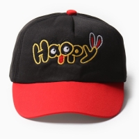 Кепка детская MINAKU "Happy", цв. черный, р-р 46-48 Кепка детская MINAKU "Happy", цв. черный, р-р 46-48