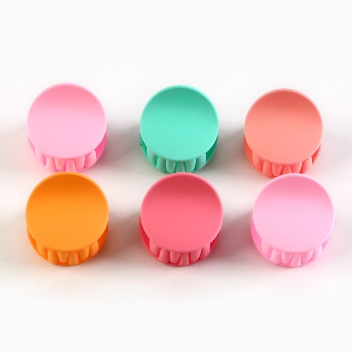 Краб для волос &laquo;Happy people&raquo;, набор 6 шт, 2.5 х 2.5 х 1.5 см