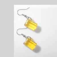 Серьги &laquo;Пиво&raquo;, цвет жёлто-белый в серебре
