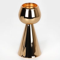 Подсвечник металл на 1 свечу &laquo;Гиацинт&raquo;, цвет золото 8 х 8 х 19 см