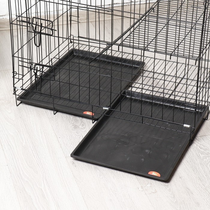 Клетка для собак и кошек, двухъярусная 70 х 50 х 60 см, чёрная