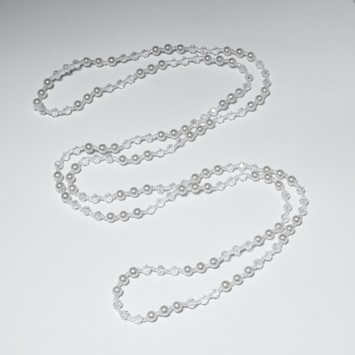 Бусы &laquo;Блеск&raquo; с жемчугом, шар №6, цвет бело-молочный, 150 см