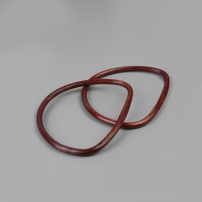 Ручки для сумки, 2 шт, бамбук, 17 &times; 13/15,5 &times; 11,5 см, цвет тёмно-коричневый