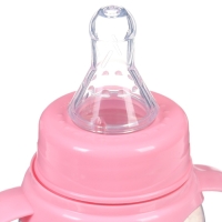Бутылочка для кормления &laquo;Зайка, пончик&raquo;, классическое горло, 250мл., от 3 мес., цилиндр, с ручками