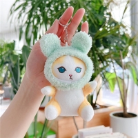 Мягкая игрушка &laquo;Котик&raquo;, в костюме зайки, на брелоке, 11 см, цвет МИКС