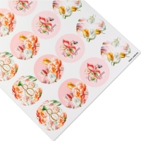 Наклейки для бизнеса и подарков и цветов, &laquo;С 8 марта&raquo;, цветы, 40 шт, 4 х 4 см