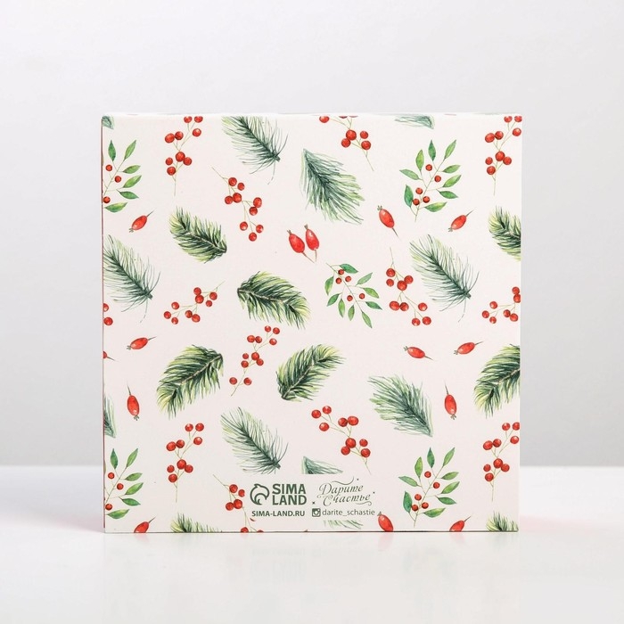 Коробка под 9 конфет с ячейками &laquo;Загадай желание&raquo; 14,5 х 14,5 х 3,5 см, Новый год