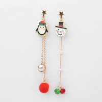 Новый год! Серьги &laquo;Новогодние&raquo; висячие, пингвин, цветные в золоте