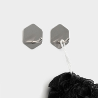 Крючки самоклеящиеся St&ouml;lz &laquo;Классика&raquo;, 2 шт, шестиугольник, 4.5&times;4.5&times;3 см, хромированные