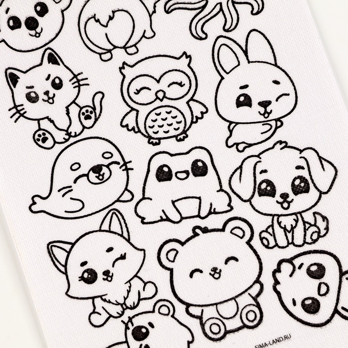 Водорастворимый стикер для вышивания &laquo;Зверята&raquo;, 15 х 21 см