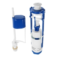 Арматура для смывных бачков "РБМ" АС-12.1, с нижним плоским донным клапаном, кнопка белая Арматура для смывных бачков "РБМ" АС-12.1, с нижним плоским донным клапаном, кнопка белая